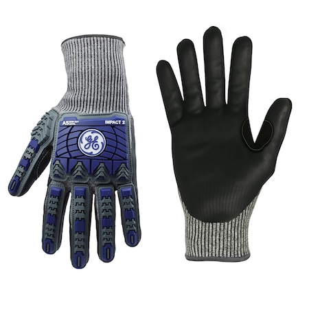 Ge Coated Gloves, Nitrile, Gray, M 1 PR GG244LC